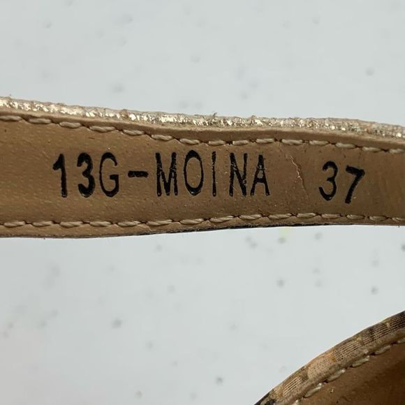 Memorato By CLN Women’s Sz 37 Brown Faux Snake Skin Open Toe Slingback Heels - Picture 9 of 10